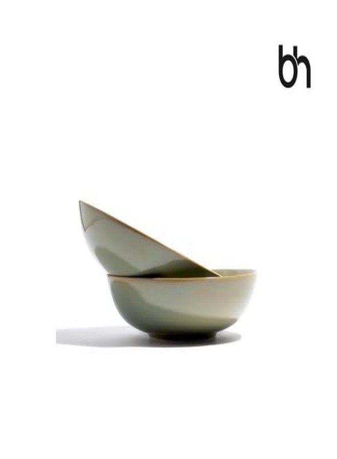 Beyond Homes Handcrafted Ceramic Pasta Bowl Set, 21 cm | Microwave & Dishwasher Safe Pasta Plates Glossy Finish | Deep Plate | Ceramic Serving Pasta Bowl, 650 ml Each (Pistachio- Set of 2) - Image 3