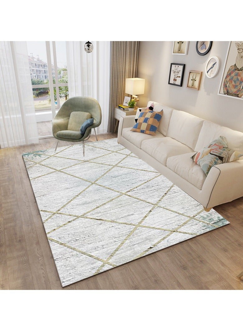 سجادة عالية الجودة بتصميم بسيط مع خطوط من ألياف البوليستر (سجادة فقط)