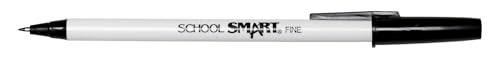 School Smart Round Stick Pen, Fine Tip, Black, Pack of 12 - Image 2