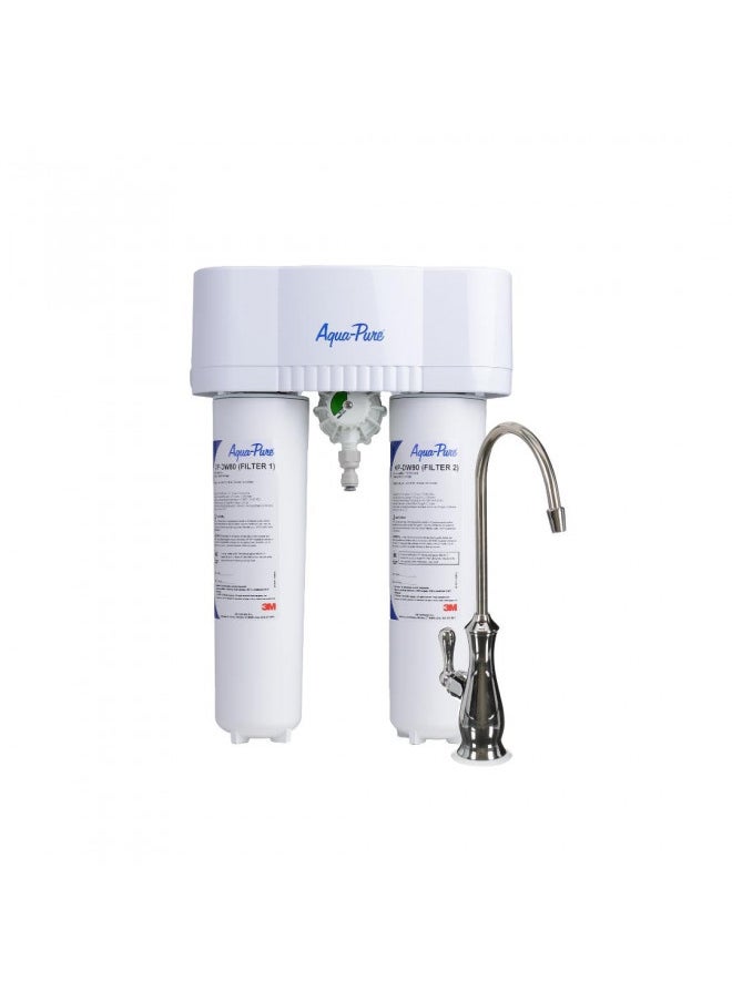 Aqua pure Aqua-Pure 5583101 Under Sink Water Filter System AP-DWS1000, Dedicated Faucet, Reduces Particulate, Chlorine Taste and Odor, Lead, Turbidity, Cysts, VOCs, MTBE  - Image 1