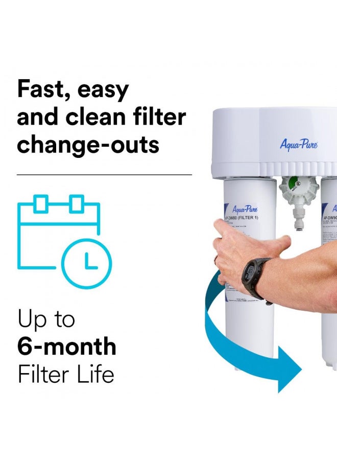 Aqua pure Aqua-Pure 5583101 Under Sink Water Filter System AP-DWS1000, Dedicated Faucet, Reduces Particulate, Chlorine Taste and Odor, Lead, Turbidity, Cysts, VOCs, MTBE  - Image 4
