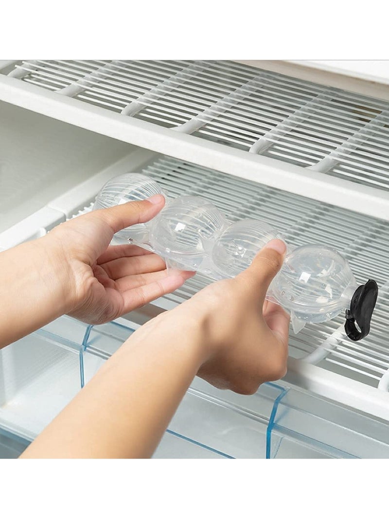 KASTWAVE صانع كرات الثلج 4 فتحات، 2 قطعة قوالب كرات ثلج مستديرة، قوالب هوكي الثلج، صناديق صنع الثلج 4 فتحات قابلة لإعادة الاستخدام صنع الثلج DIY - Image 3