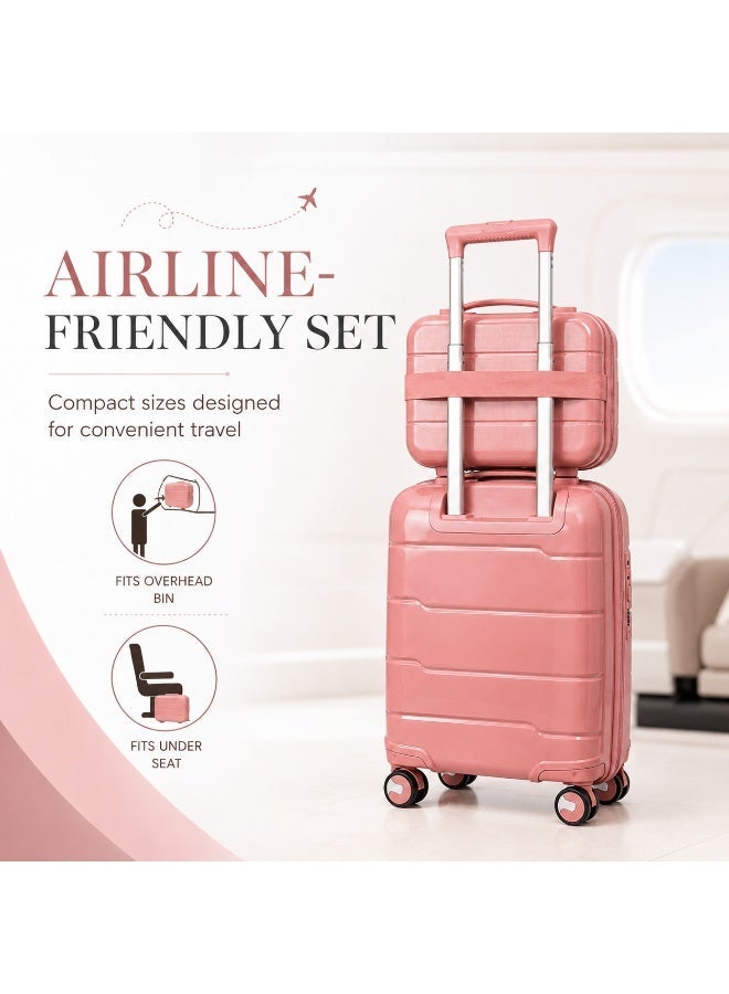 Hard Shell Trolley Luggage Set 2 Pieces 20 & 14 Inch with Smooth Rolling Wheels, Secure Lock, Organized Storage for Travel and Short Trips - Image 5