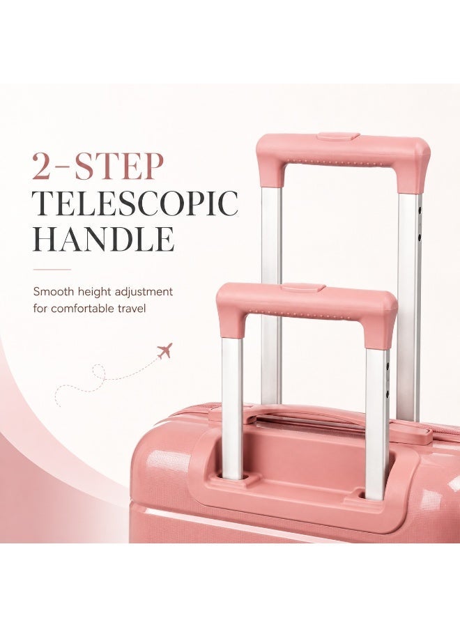 Hard Shell Trolley Luggage Set 2 Pieces 20 & 14 Inch with Smooth Rolling Wheels, Secure Lock, Organized Storage for Travel and Short Trips - Image 2