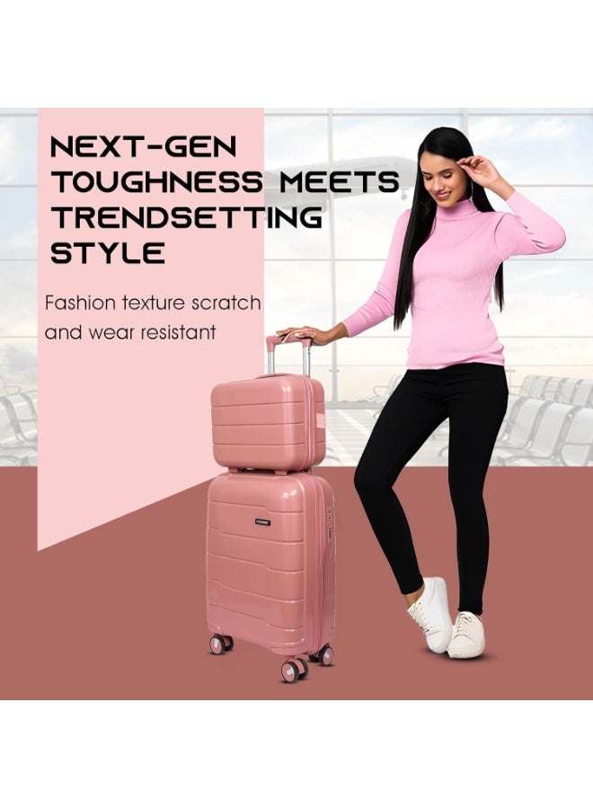 Hard Shell Trolley Luggage Set 2 Pieces 20 & 14 Inch with Smooth Rolling Wheels, Secure Lock, Organized Storage for Travel and Short Trips - Image 4
