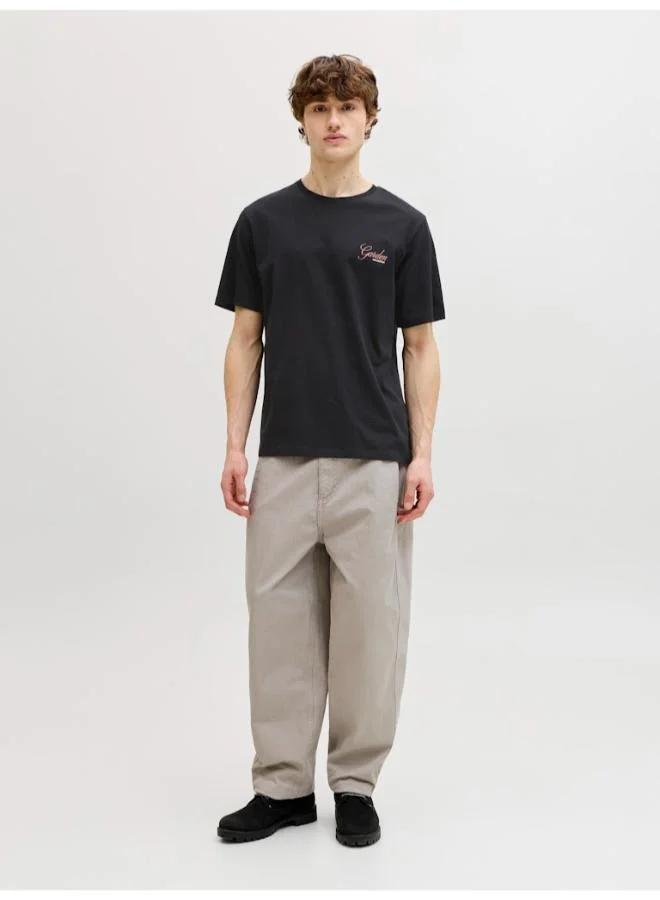 JACK & JONES Black Relaxed Fit Crew Neck Short sleeve t-shirt for Men | Best Price UAE