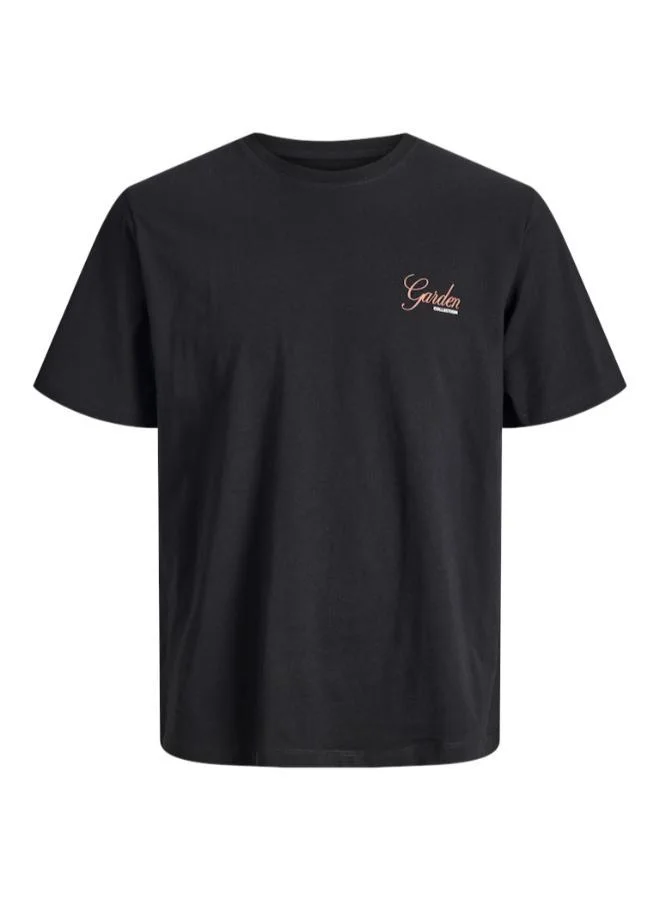JACK & JONES Black Relaxed Fit Crew Neck Short sleeve t-shirt for Men | Best Price UAE