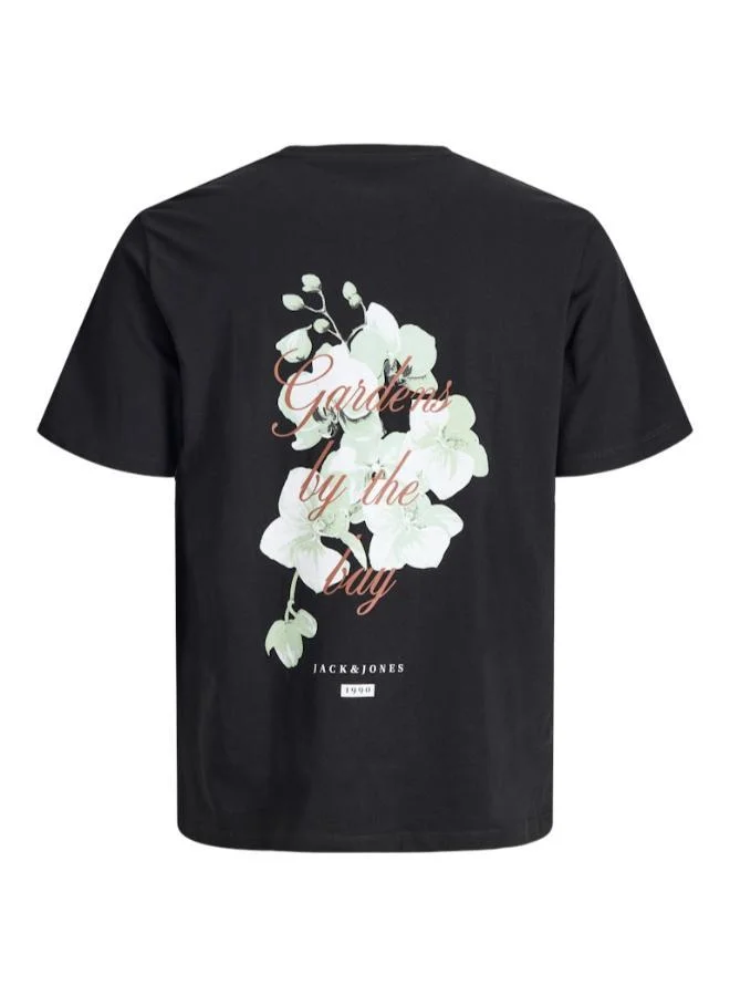 JACK & JONES Black Relaxed Fit Crew Neck Short sleeve t-shirt for Men | Best Price UAE