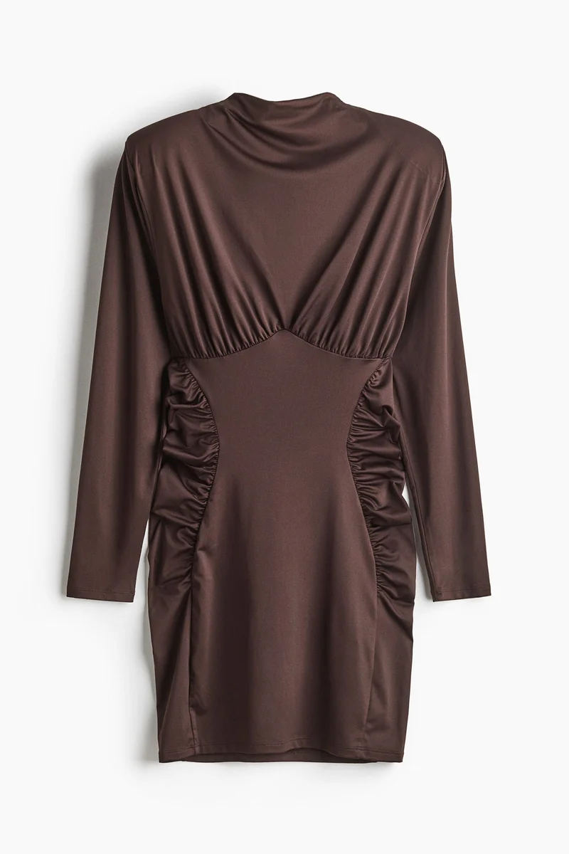 H&M Draped shoulder-pad dress