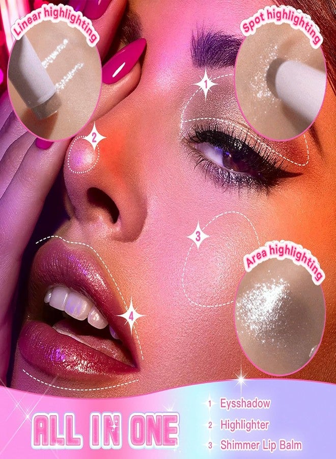 Skynest قلم ظلال العيون جل كريستال سكاينست، قلم كحل جل مرطب، قلم تلوين مضيء، مكياج خفيف لظلال العيون اللامعة (متعدد الألوان، 4 ألوان) - Image 3