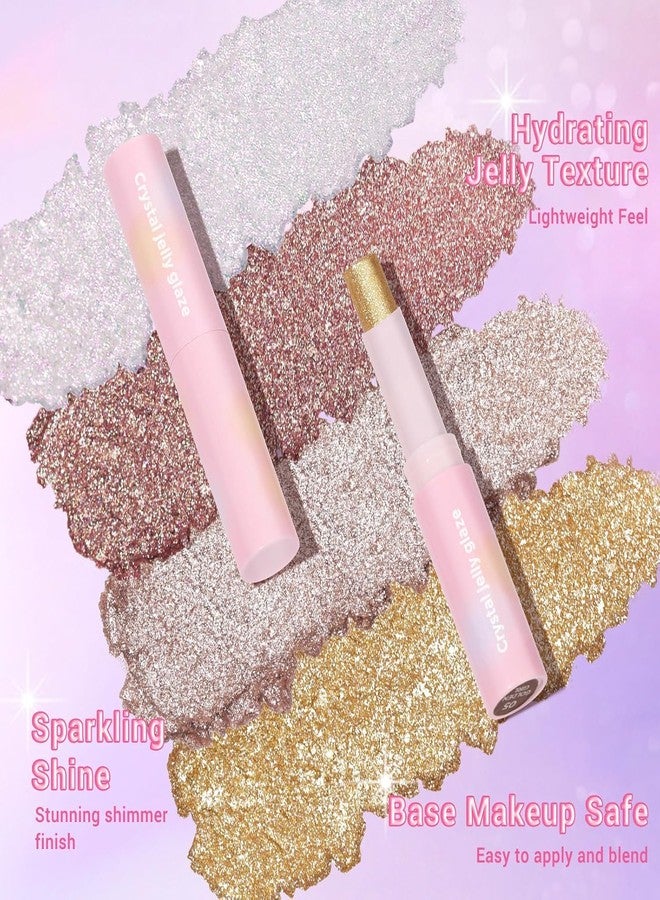 Skynest قلم ظلال العيون جل كريستال سكاينست، قلم كحل جل مرطب، قلم تلوين مضيء، مكياج خفيف لظلال العيون اللامعة (متعدد الألوان، 4 ألوان) - Image 5