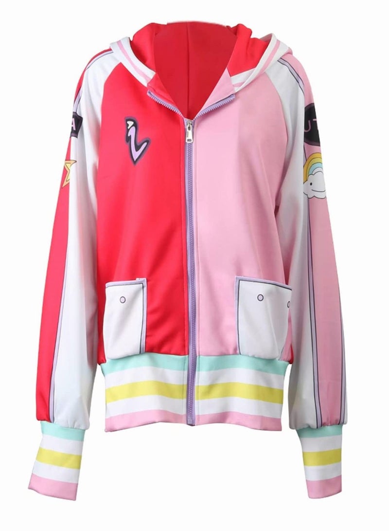 One Piece Uta Red Coat Costume Cosplay Hoodie 3D Printed Sweatshirt Pink Coat Tops Suits Outfits for Women - Image 1