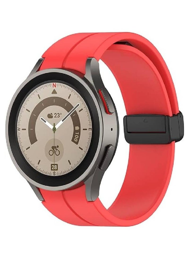 Beauenty Strap Compatible for Samsung Galaxy Watch 5/Galaxy Watch 4 40mm 44mm Sport Soft Silicone Replacement Band for Galaxy Watch 5 Pro 45mm/Galaxy Watch 4 Classic 42mm 46mm for men women (Red) - Image 1