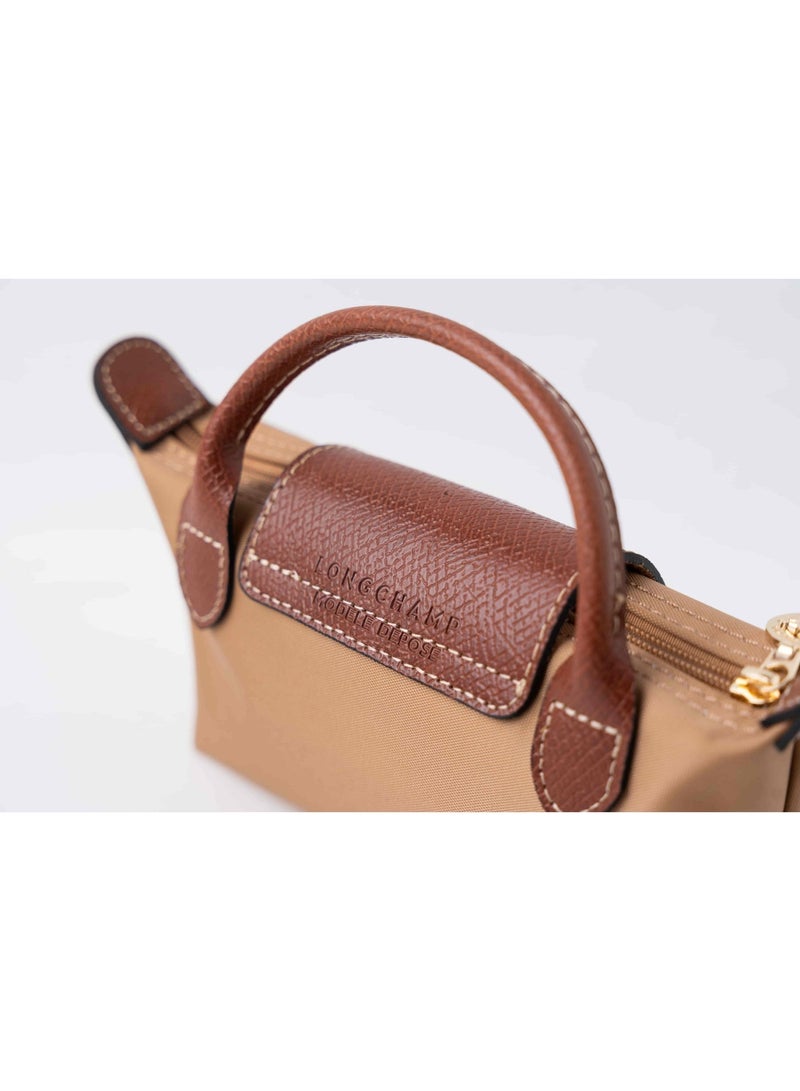 Longchamp French Longchamp Women's classic fashion versatile mini makeup bag handbag shoulder bag handheld small bag Mini Desert Yellow - Image 4