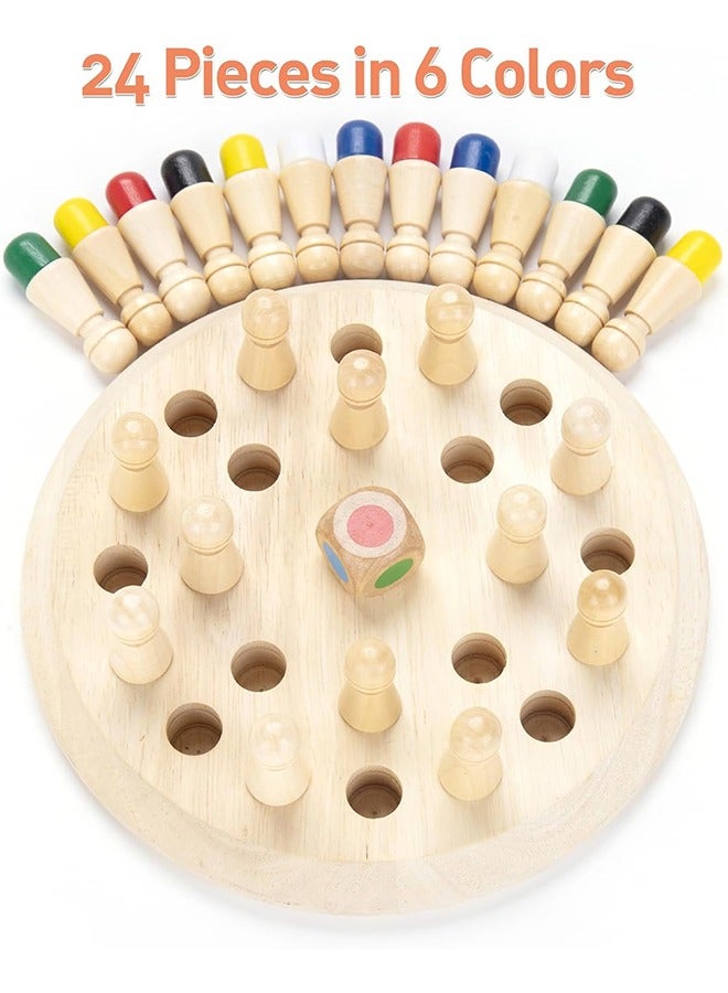 Wooden Memory Chess Matching Game, Family Board Games for Kids and Adults, Montessori Preschool Learning Educational Toy for Toddler 3 4 5 6 7 8+ Year Old, Birthday Gift for Boy Girl  - Image 3
