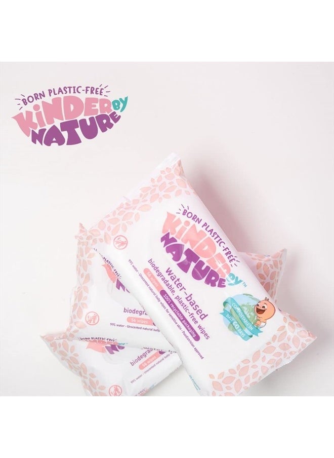 jackson reece - Kinder by Nature Water-Based Baby Wipes - 56 Count (Case of 12 packs) - Image 1
