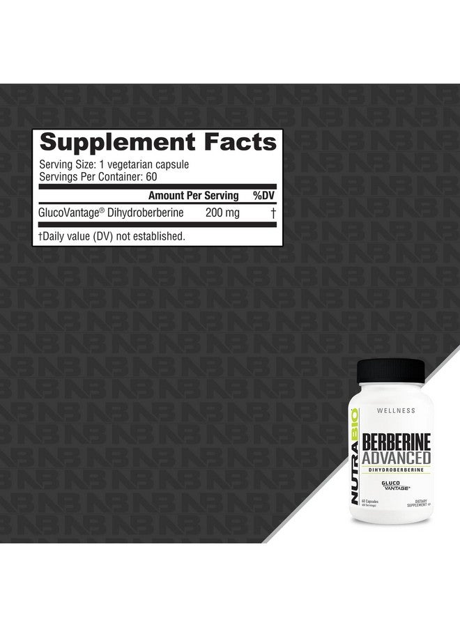 NutraBio مكمل نوترا بايو بيربرين المتقدم (ديهيدروبيربرين)، 200 ملغ - يوفر دعم امتصاص متقدم وتحمل الكربوهيدرات، 60 كبسولة - Image 3