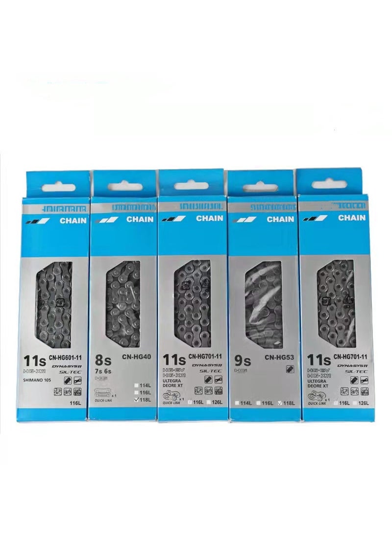 Generic - shuimao bicycle chain 678 speed/9 speed/10 speed/11 speed/12 speed mountain bike variable speed chain road HC701 (11 speed chain) - Image 1