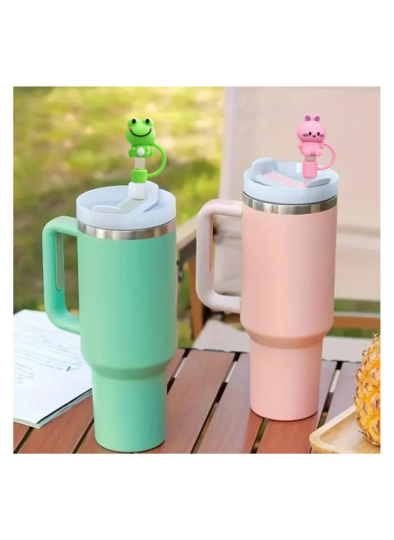 DELGREEN - 5Pcs Straw Cover Cap for Stanley Cup Silicone Straw Topper Compatible with 30&40 Oz Tumbler with Handle 10mm 0.4in Dust-Proof Reusable Straw Tips Lids - Image 1