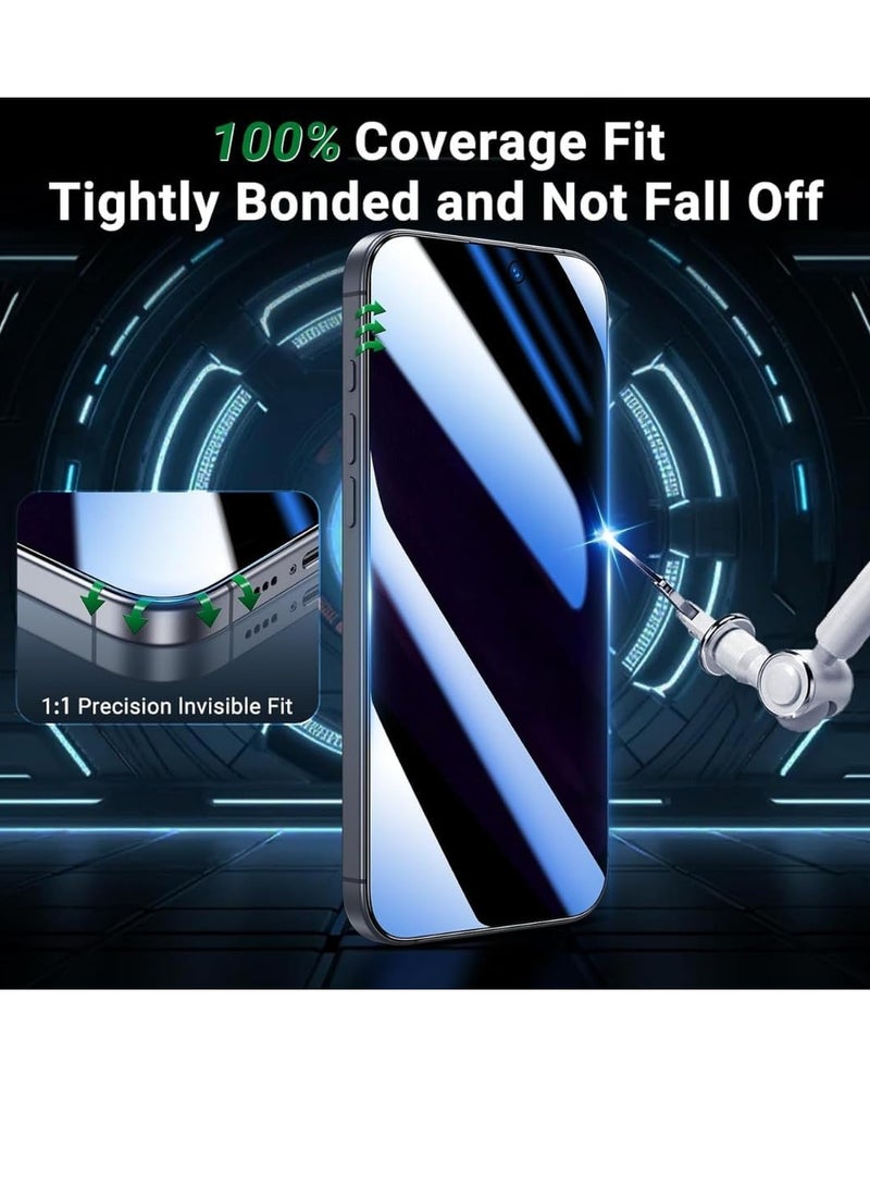 ELTRAZONE Privacy Screen Protector for iPhone 16 Pro Max – Anti-Spy Tempered Glass, 9H Hardness, 9D Full Coverage, Auto-Align Frame, 2-Pack - Image 4