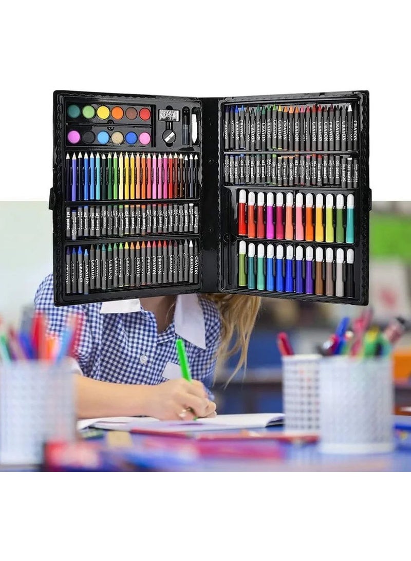 عبوة ألوان سحرية بلاستيك للأطفال تحتوي على أدوات تلوين متعددة وأوراق ورقية ومشابك من 168 قطعة - الألوان - Image 3