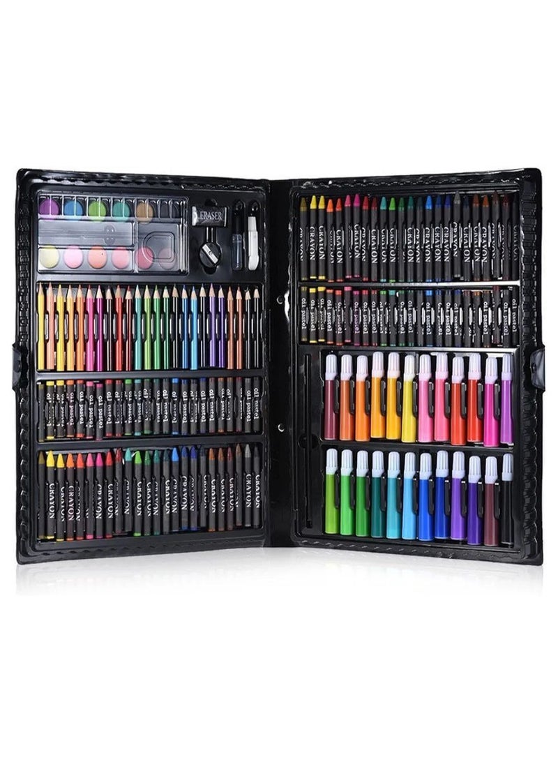 عبوة ألوان سحرية بلاستيك للأطفال تحتوي على أدوات تلوين متعددة وأوراق ورقية ومشابك من 168 قطعة - الألوان - Image 2