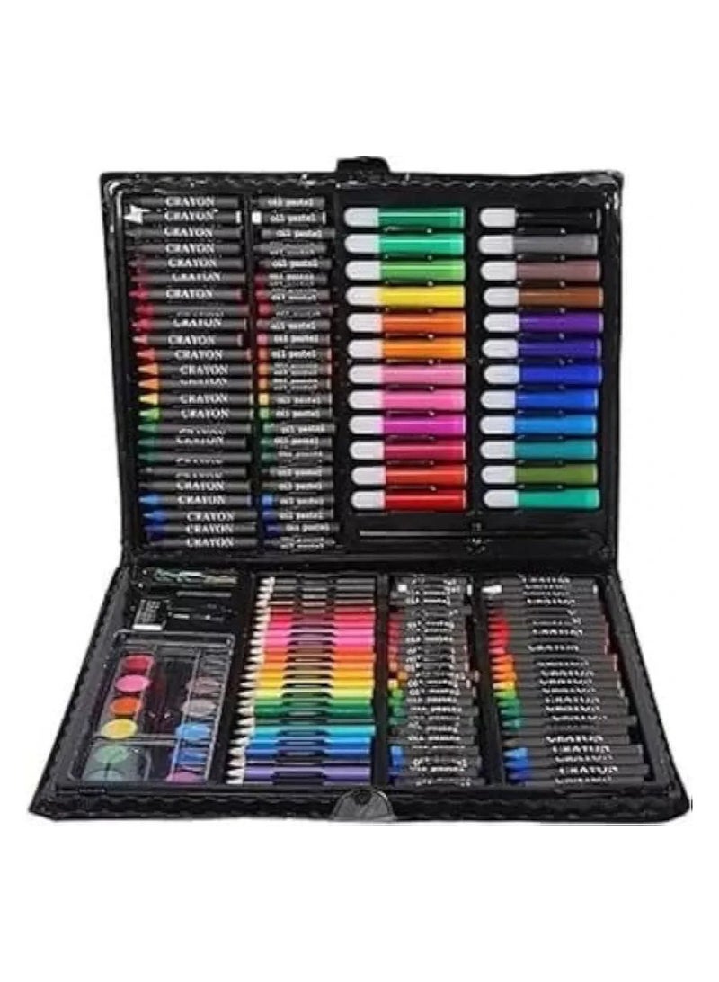 عبوة ألوان سحرية بلاستيك للأطفال تحتوي على أدوات تلوين متعددة وأوراق ورقية ومشابك من 168 قطعة - الألوان - Image 4