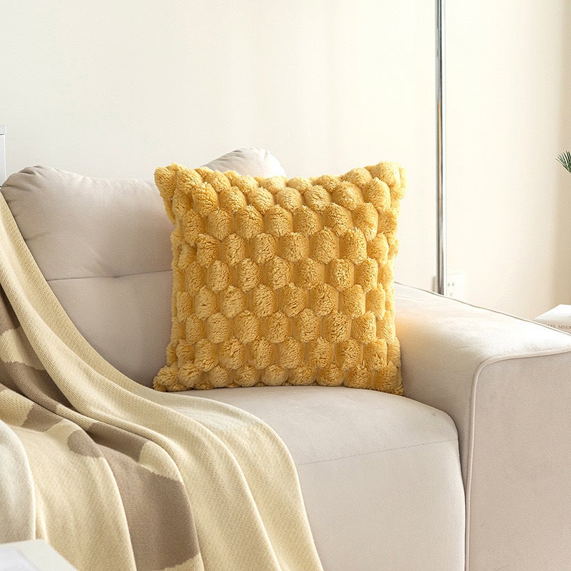 New Solid Color Plush Pillow Living Room Sofa Bedroom Backrest Turtle Back Velvet Cat Feeling Pillow - Image 1