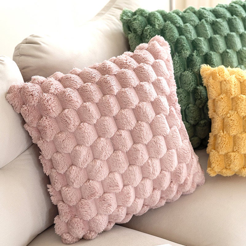 New Solid Color Plush Pillow Living Room Sofa Bedroom Backrest Turtle Back Velvet Cat Feeling Pillow - Image 4