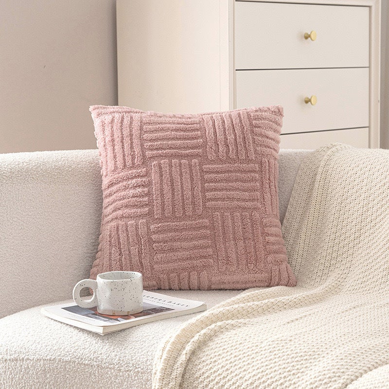 New Solid Color Plush Pillow Living Room Sofa Bedroom Backrest Turtle Back Velvet Cat Feeling Pillow - Image 5