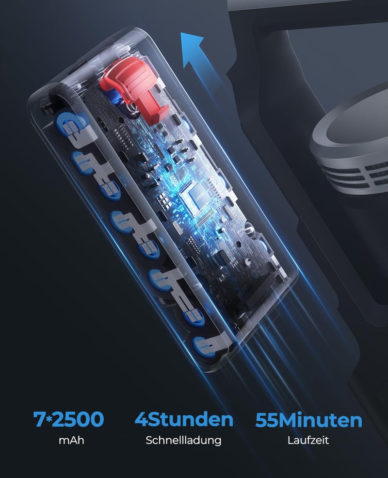 Laresar Cordless Vacuum Cleaner, 33 Kpa/450 W Wireless Vacuum Cleaner with Colourful Screen, 55 Minutes Running Time, Anti Tangle Brush Roll Vacuum Cleaner for Floors, Carpets, Pet (Elite S6) - Image 4