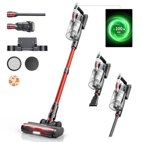 Laresar Cordless Vacuum Cleaner, 33 Kpa/450 W Wireless Vacuum Cleaner with Colourful Screen, 55 Minutes Running Time, Anti Tangle Brush Roll Vacuum Cleaner for Floors, Carpets, Pet (Elite S6) - Image 1