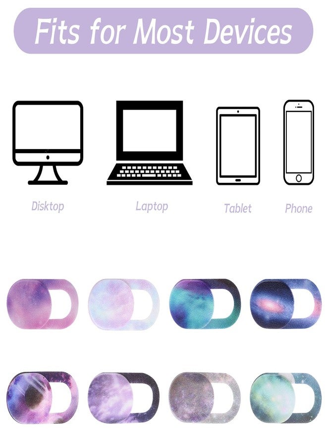 JIYIN 8PCS Laptop Camera Cover Slide, Starry Sky Webcam Cover Slide Phone Camera Cover, Ultra-Thin Computer Camera Cover Slide Blocker Slider Privacy Cover for Laptop Desktop PC Tablet(Starry Sky) - Image 5