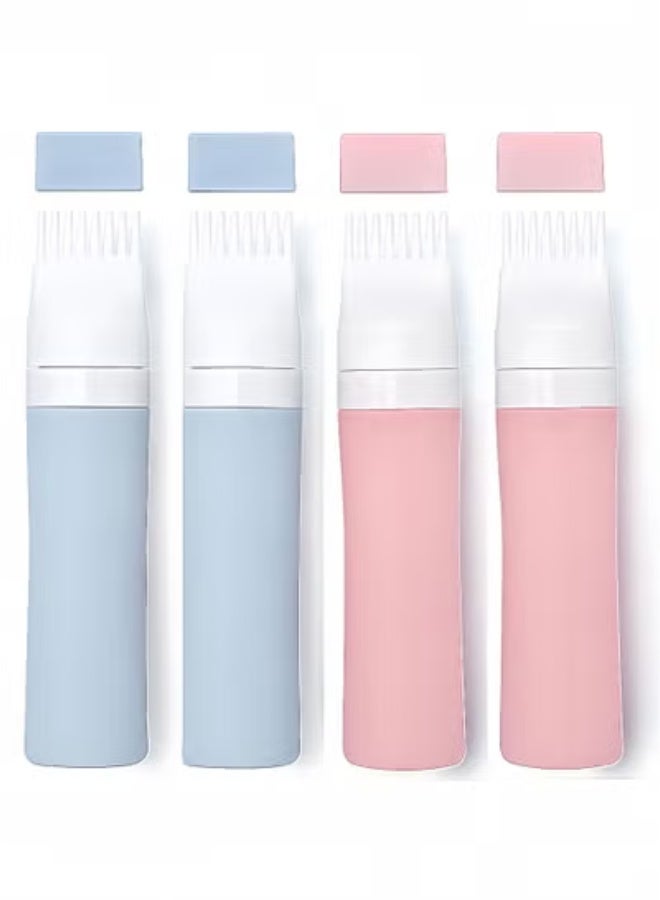 fantasize 4 Pack Silicone Hair Oil Applicator Bottles, 80ml Root Comb and Scalp Oil Applicator with Caps for Hair Dye, Coloring, Growth, Salon Tools - Image 1