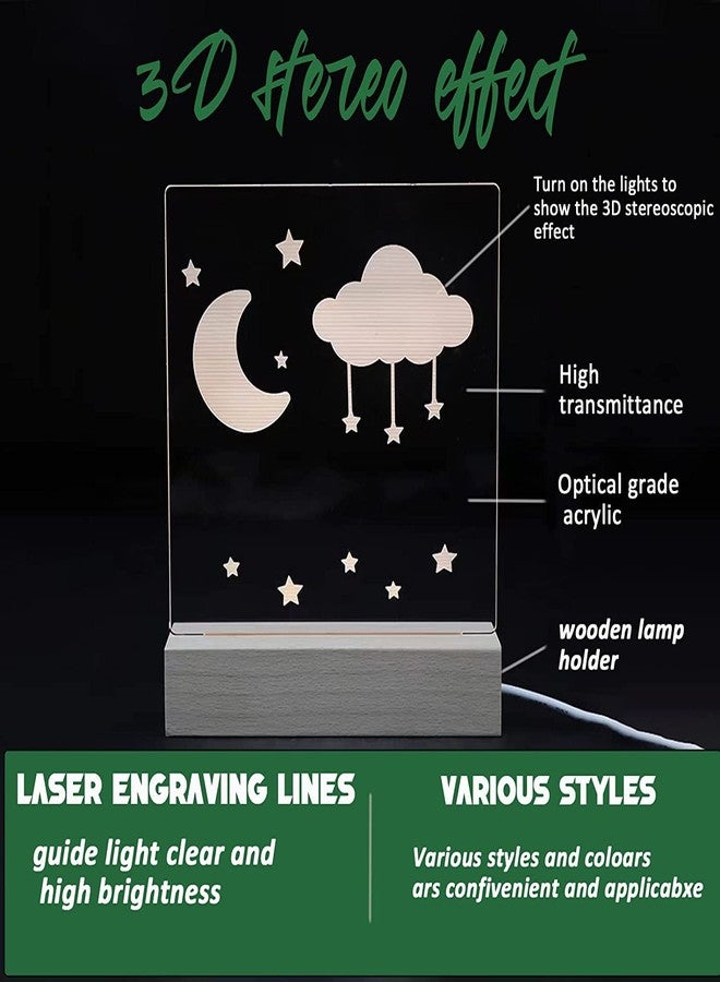 Ostin LED Lights Display Base,Wooden Lighted USB LED Light Base Stand Desktop Display Base with with White Pen and DIY Erasar 3 Way Dimmeble Board for DIY Acrylic Plate - Image 5