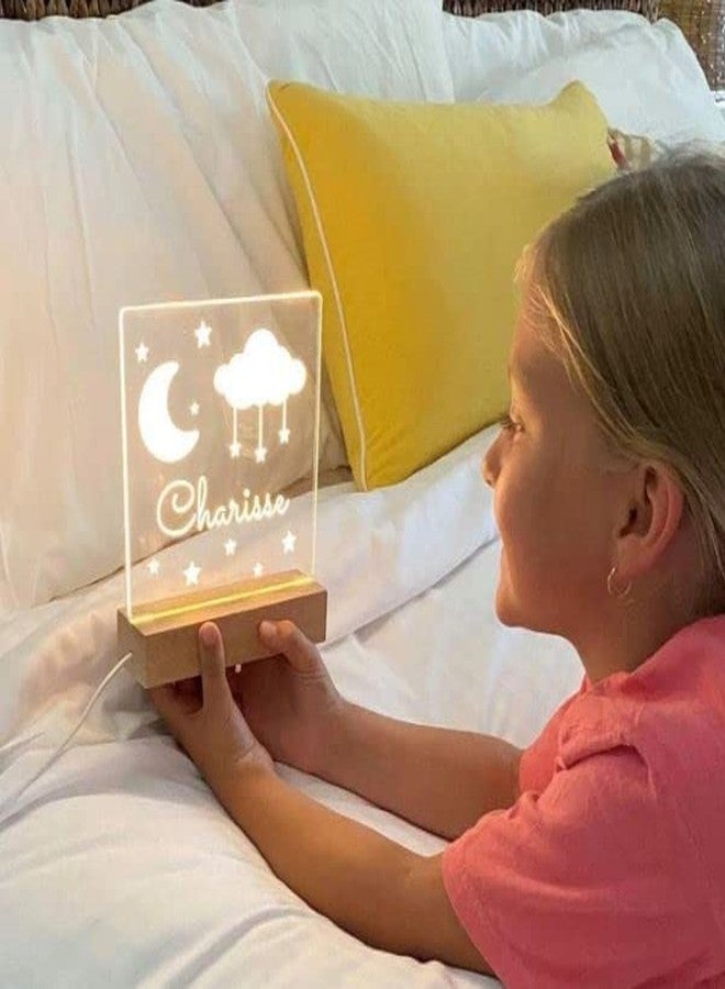Ostin LED Lights Display Base,Wooden Lighted USB LED Light Base Stand Desktop Display Base with with White Pen and DIY Erasar 3 Way Dimmeble Board for DIY Acrylic Plate - Image 2