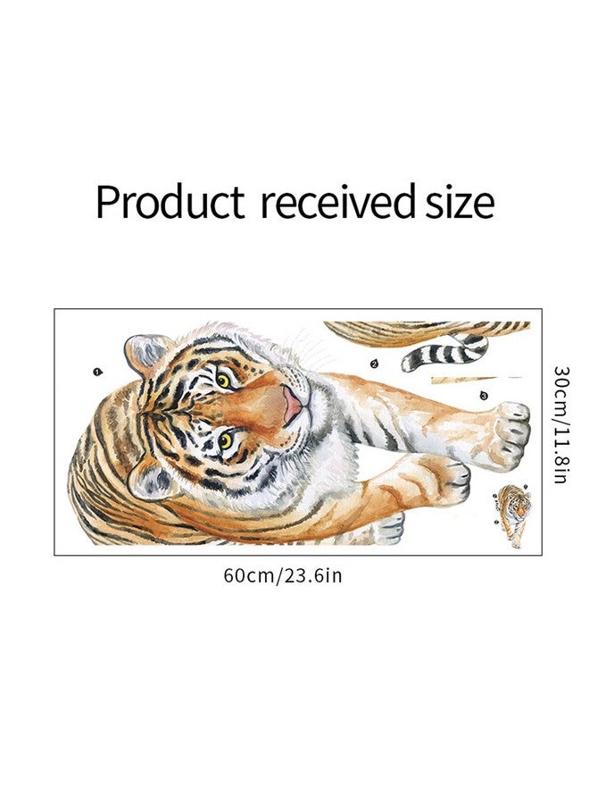 ROFARSO Lifelike Cool Tiger Jungle Animal Wall Stickers Removable Wall Decals Art Decorations Decor for Bedroom Living Room Murals - Image 4