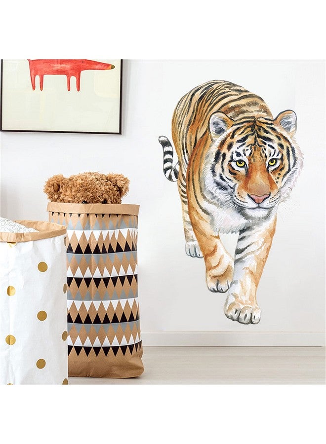 ROFARSO Lifelike Cool Tiger Jungle Animal Wall Stickers Removable Wall Decals Art Decorations Decor for Bedroom Living Room Murals - Image 3