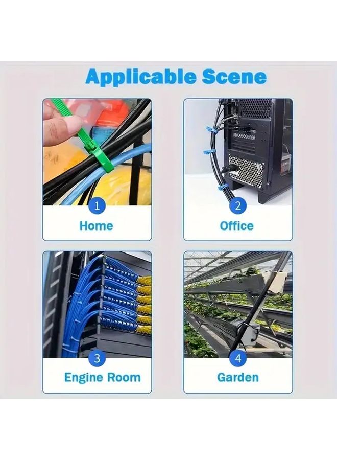 100 Pcs Blue Self Locking Reusable Nylon Ties Ribbed Design for Strength and Flexibility Secure Locking Structure for Non Loose Fastening Indoor Cable Organization Outdoor Item Bonding Durable Long Term Use - Image 4