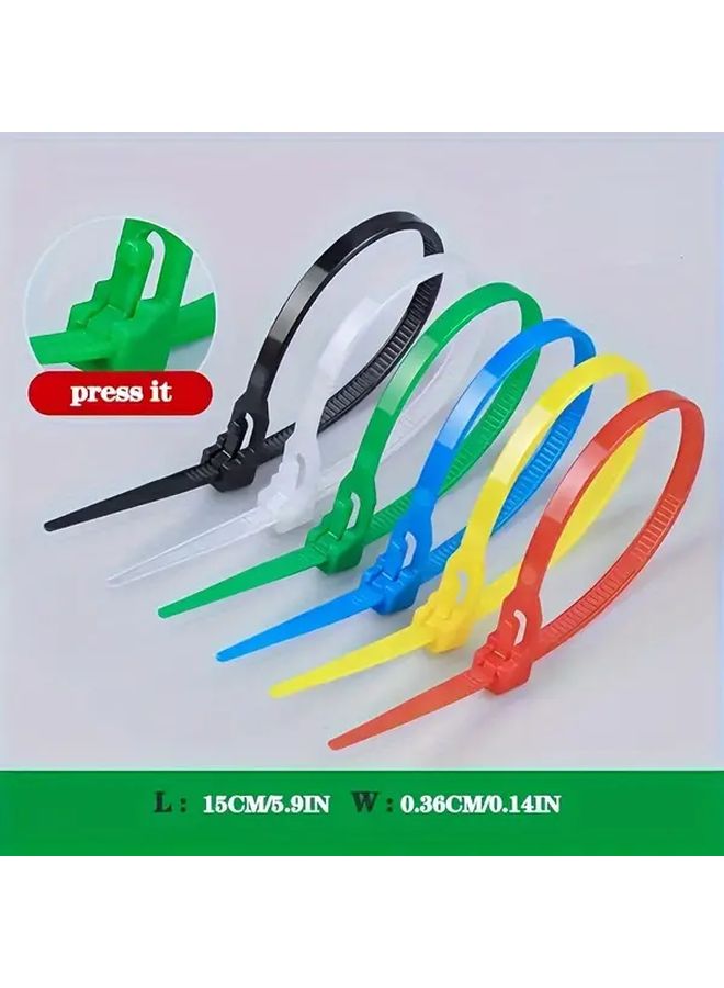 100 Pcs Blue Self Locking Reusable Nylon Ties Ribbed Design for Strength and Flexibility Secure Locking Structure for Non Loose Fastening Indoor Cable Organization Outdoor Item Bonding Durable Long Term Use - Image 5
