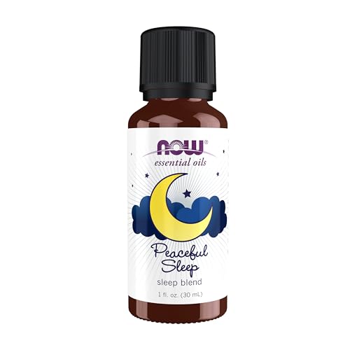 NOW Essential Oils Peaceful Sleep Oil Blend Relaxing Aromatherapy Scent Blend of Pure Essential Oils Vegan Child Resistant Cap 1Ounce