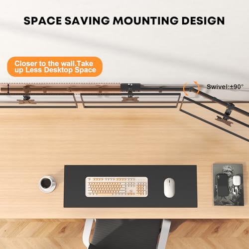 Putilsen Mount Triple Monitor Wall-Mount for 17"-32" Screens - Adjustable Heavy Duty Three Wall Monitor Mount with Cable Management, Space-saving,Tilt, Swivel, Rotation, VESA 75/100 mm, Max 15.4lbs per Screen, Black - Image 3