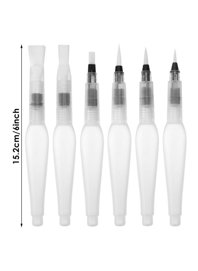 Prasacco Prasacco 12 Pieces Watercolor Brush Pens, Water Brush Pens for Watercolor Refillable Paint Pen Water Soluble Colored Pencil Soft Watercolor Brush Pen for Beginner Painting Drawing Art Supplies(White)  - Image 2