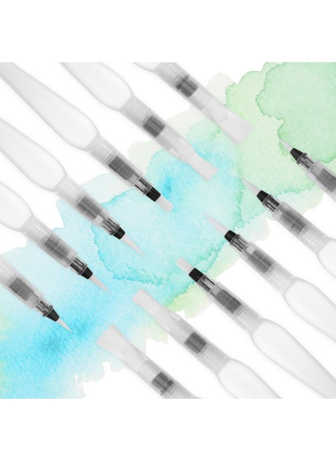 Prasacco Prasacco 12 Pieces Watercolor Brush Pens, Water Brush Pens for Watercolor Refillable Paint Pen Water Soluble Colored Pencil Soft Watercolor Brush Pen for Beginner Painting Drawing Art Supplies(White)  - Image 3