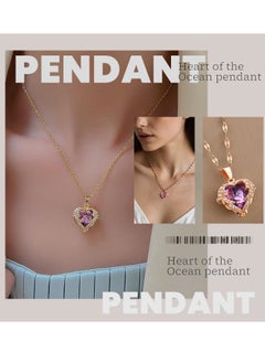 Generic Heart-Stirring Ocean: Pink Ocean Pendant Necklace - Zinc Alloy Non-Fading Collarbone Chain | Romantic Valentine's Gift  - Image 5