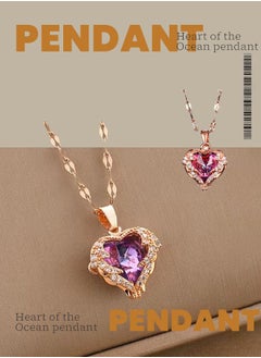 Generic Heart-Stirring Ocean: Pink Ocean Pendant Necklace - Zinc Alloy Non-Fading Collarbone Chain | Romantic Valentine's Gift  - Image 3