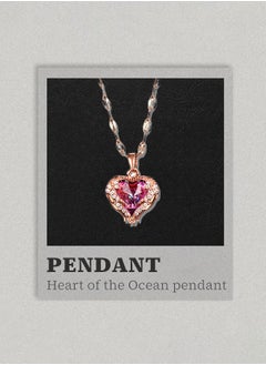 Generic Heart-Stirring Ocean: Pink Ocean Pendant Necklace - Zinc Alloy Non-Fading Collarbone Chain | Romantic Valentine's Gift  - Image 4