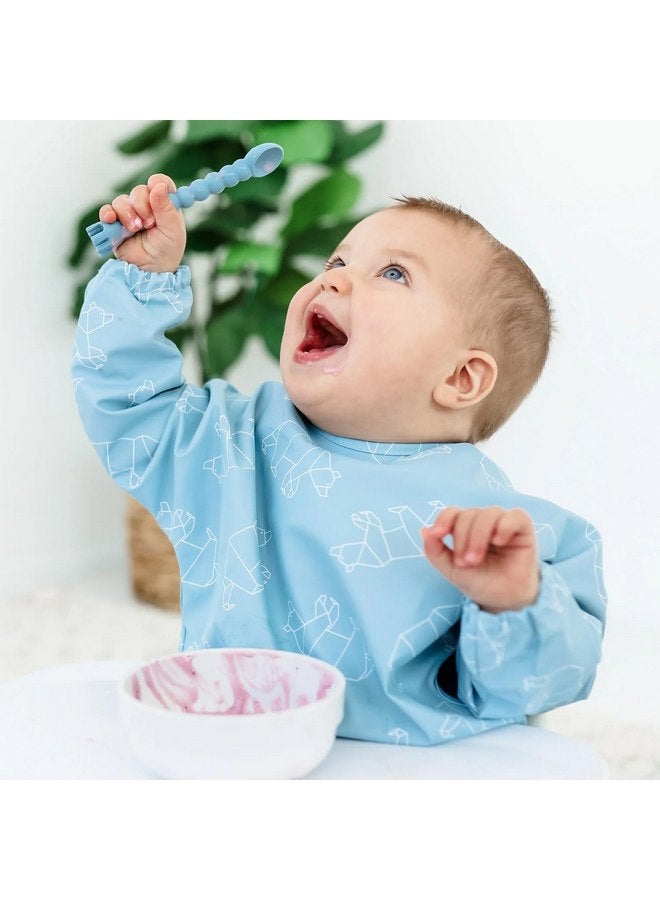 Ryan & Rose Ryan & Rose Ultimate Utensil Set of 3 Silicone Baby Spoons Silicone baby feeding set for baby led weaning, baby spoons self feeding 6 months, baby utensils, toddler utensils (Oxford) - Image 3