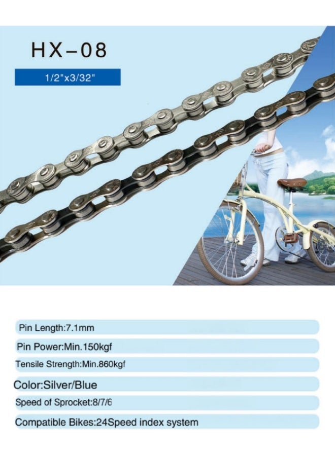 6/7/8/9/10/11/12 speed bicycle chain set, bicycle chain, with hook bicycle buckle, reusable (single speed chain) - Image 4