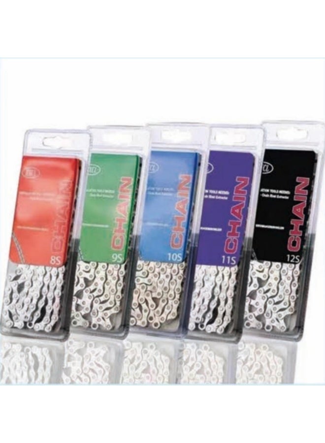 6/7/8/9/10/11/12 speed bicycle chain set, bicycle chain, with hook bicycle buckle, reusable (single speed chain) - Image 3